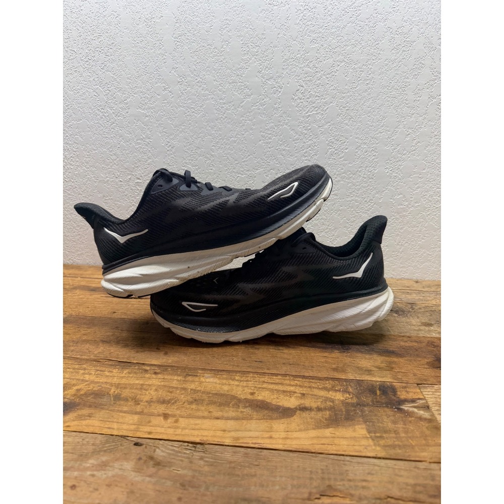 Hoka Clifton 9 Mens Running Shoes Black White 1127895-BWHT Size 12D - Picture 6 of 8